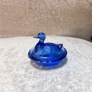 Mini Cobalt Blue Duck on Nest